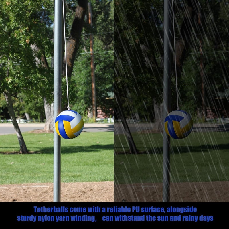 MiniInflat 2 Pcs Tether Balls and Rope Set Replacement Tetherball with Ball Pump for Adults Backyard Playground Outdoor Game - Image 4